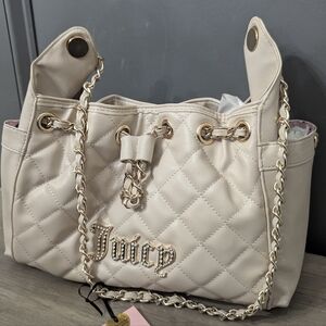 Juicy Couture Beige Quilted Shoulder Bag